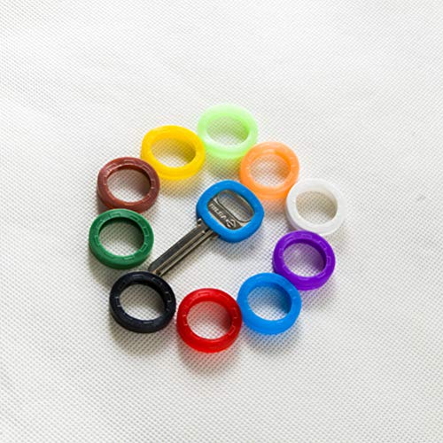 Toyvian 60 piezas de silicona de color brillante, tapas de silicona, mangas, anillos, tapas, llaves elásticas, etiquetas, identificador de claves, anillos de codificación (colores aleatorios)