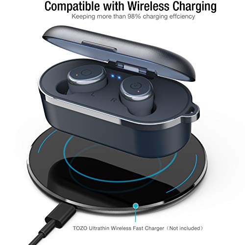 TOZO T10 Auriculares Bluetooth TWS IPX8 Impermeable Bluetooth 5.0 Auriculares In Ear con estuche de carga y micrófono Integrado, Sonido Premium con Graves Profundos para Correr y Hacer Deporte Azul TOZO T10 Auriculares Bluetooth TWS IPX8 Impermeable Bluetooth 5.0 Auriculares In Ear con estuche de carga y micrófono Integrado, Sonido Premium con Graves Profundos para Correr y Hacer Deporte Azul