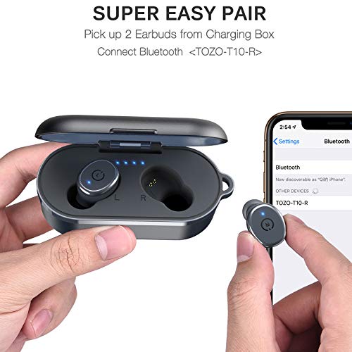 TOZO T10 Auriculares Bluetooth TWS IPX8 Impermeable Bluetooth 5.0 Auriculares In Ear con estuche de carga y micrófono Integrado, Sonido Premium con Graves Profundos para Correr y Hacer Deporte Azul TOZO T10 Auriculares Bluetooth TWS IPX8 Impermeable Bluetooth 5.0 Auriculares In Ear con estuche de carga y micrófono Integrado, Sonido Premium con Graves Profundos para Correr y Hacer Deporte Azul