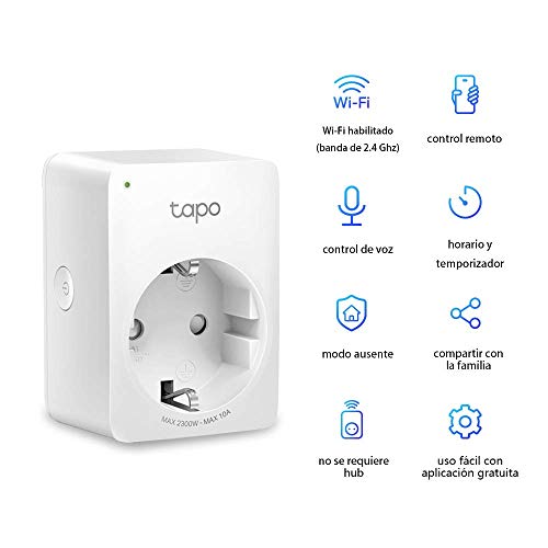 TP-Link Tapo P100 4-pack - WiFi Enchufe Inteligente Mini tamaño para Controlar su Dispositivo Desde Cualquier Lugar, sin Necesidad de Concentrador, Funciona con Amazon Alexa y Google Home