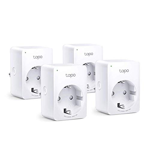 TP-Link Tapo P100 4-pack - WiFi Enchufe Inteligente Mini tamaño para Controlar su Dispositivo Desde Cualquier Lugar, sin Necesidad de Concentrador, Funciona con Amazon Alexa y Google Home