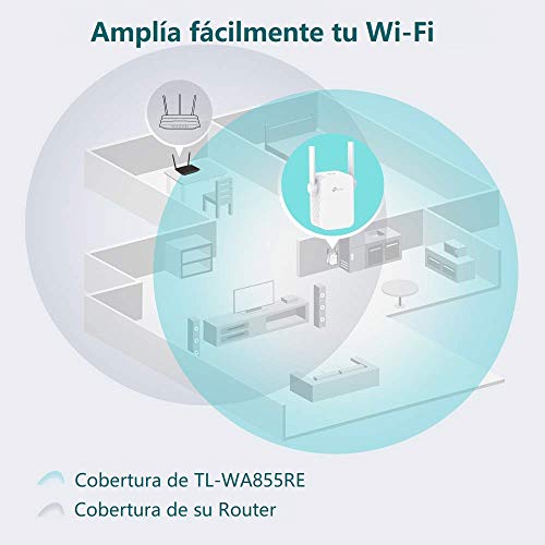 TP-Link TL-WA855RE Amplificador Señal de WiFi Repetidor 300 Mbps Extensor de Red WiFi Enrutador Inalámbrico (Puerto Ethernet 2 antenas externas)