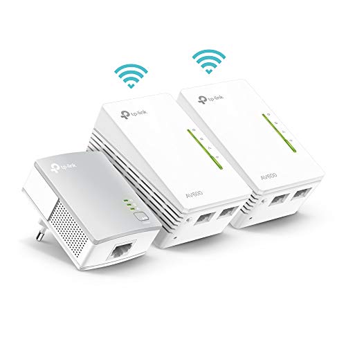 TP-Link TL-WPA4220T KIT - Extensor Universal de Cobertura Wi-Fi AV600+AC300, 5 Puertos, Cable Ethernet (3-Pack)