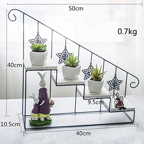 TQ 2Pcs Americano Retro Hierro Forjado Escalera De Flor De Madera Stand Multi-Capa Piso Pot Rack Interior Sala De Estar Pequeña Olla Rack TQ 2Pcs Americano Retro Hierro Forjado Escalera De Flor De Madera Stand Multi-Capa Piso Pot Rack Interior Sala De Estar Pequeña Olla Rack