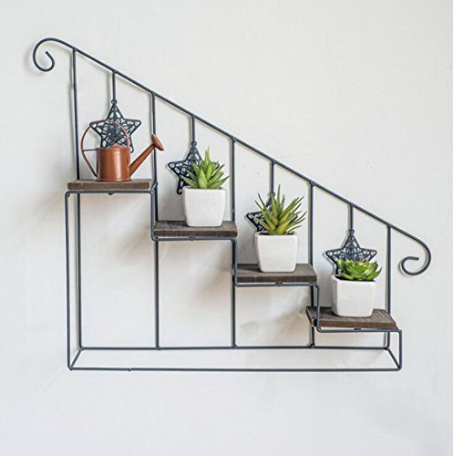 TQ 2Pcs Americano Retro Hierro Forjado Escalera De Flor De Madera Stand Multi-Capa Piso Pot Rack Interior Sala De Estar Pequeña Olla Rack TQ 2Pcs Americano Retro Hierro Forjado Escalera De Flor De Madera Stand Multi-Capa Piso Pot Rack Interior Sala De Estar Pequeña Olla Rack