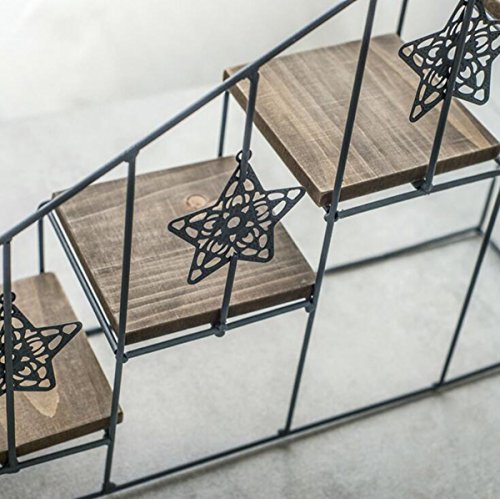 TQ 2Pcs Americano Retro Hierro Forjado Escalera De Flor De Madera Stand Multi-Capa Piso Pot Rack Interior Sala De Estar Pequeña Olla Rack TQ 2Pcs Americano Retro Hierro Forjado Escalera De Flor De Madera Stand Multi-Capa Piso Pot Rack Interior Sala De Estar Pequeña Olla Rack