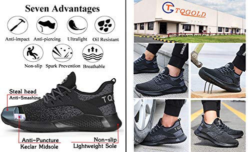 TQGOLD Zapatos de Seguridad para Hombre Mujer S3 Ligeros Comodos Zapatos de Trabajo(Negro,Tamaño 45) TQGOLD Zapatos de Seguridad para Hombre Mujer S3 Ligeros Comodos Zapatos de Trabajo(Negro,Tamaño 45)