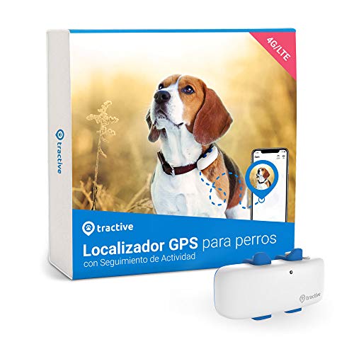 Tractive GPS Dog 4 - Localizador GPS Perros y Seguimiento de Actividad sin límite de Distancia, Resistente al Agua