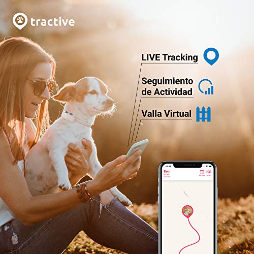 Tractive GPS Dog 4 - Localizador GPS Perros y Seguimiento de Actividad sin límite de Distancia, Resistente al Agua