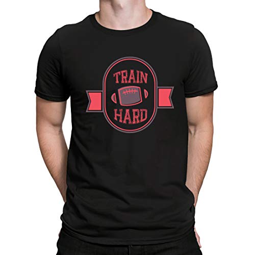 Train Hard - Entrenar Duro, Camiseta para Hombre Manga Corta Hombre Camisetas Cuello Redondo Moda Camisetas, Negro Train Hard - Entrenar Duro, Camiseta para Hombre Manga Corta Hombre Camisetas Cuello Redondo Moda Camisetas, Negro