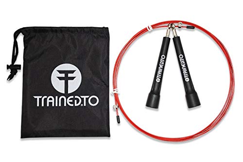 TrainedTo Cuerda para Salto de Velocidad con Cuerda de Repuesto Extra – GARANTÍA DE por Vida - Ajustable para Cualquier Estatura - Ideal para Crossfit y Boxeo TrainedTo Cuerda para Salto de Velocidad con Cuerda de Repuesto Extra – GARANTÍA DE por Vida - Ajustable para Cualquier Estatura - Ideal para Crossfit y Boxeo