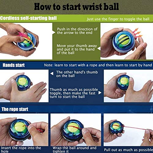 Trainer muñeca Powerball giroscópico Bola antebrazo ejercitador for más Fuerte del Brazo Dedos de muñeca Huesos y músculos de la muñeca Fortalecedor Ejercitador Bola (Color : Blue) Trainer muñeca Powerball giroscópico Bola antebrazo ejercitador for más Fuerte del Brazo Dedos de muñeca Huesos y músculos de la muñeca Fortalecedor Ejercitador Bola (Color : Blue)