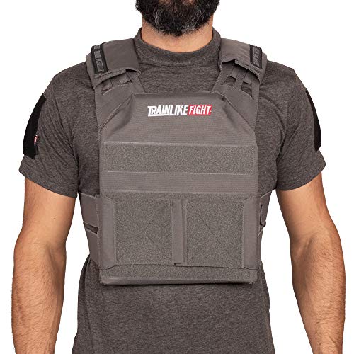 TRAINLIKEFIGHT MEV Entry Vest - Chaleco Lastrado Ajustable para Entrenamiento, Crossfit, calistenia o Fitness (Apto para Placas lastradas) (Wolfgrey/Gris)