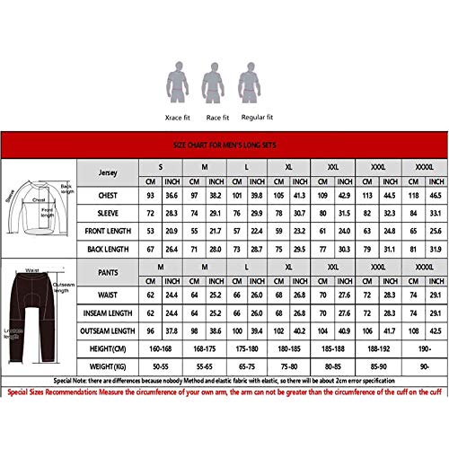 Traje Ciclismo Hombre Conjunto Ropa Bicicleta Invierno Maillot Ciclismo Hombres Manga Larga y Pantalones Ajustados 3D MTB Manga Larga Traje Ciclismo Hombre Conjunto Ropa Bicicleta Invierno Maillot Ciclismo Hombres Manga Larga y Pantalones Ajustados 3D MTB Manga Larga