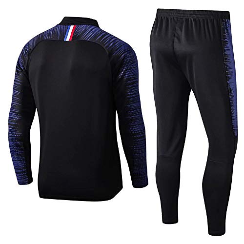 Traje de Entrenamiento de fútbol Traje de Club Camiseta de Manga Larga Uniforme de fútbol Competencia Traje Pantalones Hombres, M, 1