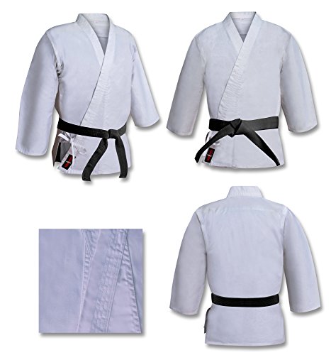 Traje de Karate de Peso Pesado de 16 onzas de Peso, 100% algodón Cepillado, Kimono de Karate Blanco Blanqueado, Traje de Aikido (Tallas revisadas, Corte Europeo) 5/180 cm Grande Traje de Karate de Peso Pesado de 16 onzas de Peso, 100% algodón Cepillado, Kimono de Karate Blanco Blanqueado, Traje de Aikido (Tallas revisadas, Corte Europeo) 5/180 cm Grande