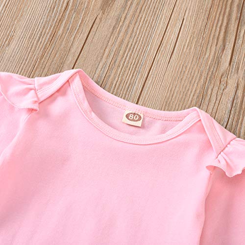 Trajes de bebé niña recién Nacido 0-6 Meses Mameluco con Volantes para bebés Pantalones de Leopardo Rosa Body de Manga Larga con Diadema para Invierno Trajes de bebé niña recién Nacido 0-6 Meses Mameluco con Volantes para bebés Pantalones de Leopardo Rosa Body de Manga Larga con Diadema para Invierno