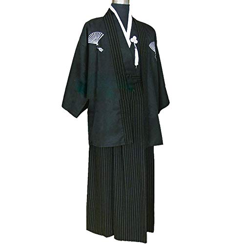 Trajes De Época Japones Kimono Hombre Vestido Tradicional Japonés Yukata Masculino Etapa De La Danza De Los Hombres Samurai Ropa Hyococ (Color : Picture Color, Size : S)