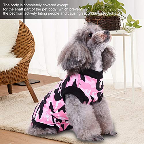 Trajes de recuperación para perros, chaleco de recuperación de cirugía suave, protector de heridas abdominales de cuello electrónico para cachorros, protección médica para ropa quirúrgica(S-Rojo)