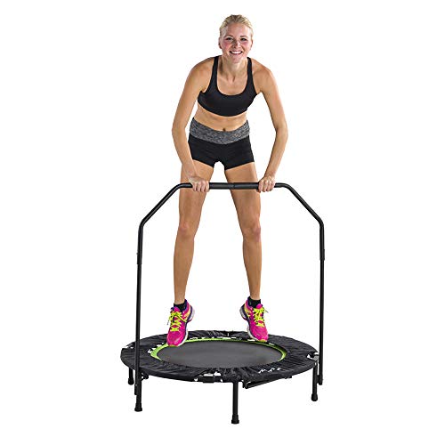 Trampolín Plegable Fitness  104 cm de diámetro / Rebounder Trampolin / Mango Regulable - Ideal para Ejercicios en Casa