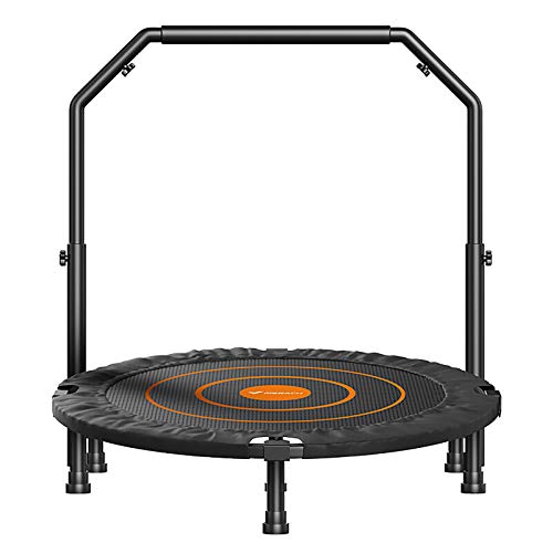 Trampoline Para Adultos, Deportivo Y De Fitness con Reposabrazos Ajustables, Plegable para Adultos Y Niños, para Ejercicio En Interiores Y Exteriores/Peso Máximo De 150kg