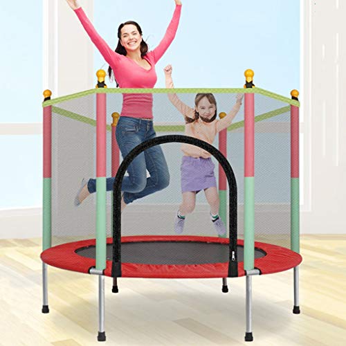 Trampolines de interior Cama elástica para niños en el trampolín Cama de Salto Cama elástica para niños con Red de protección. (Color : Red, Size : 140 * 140 * 122CM)