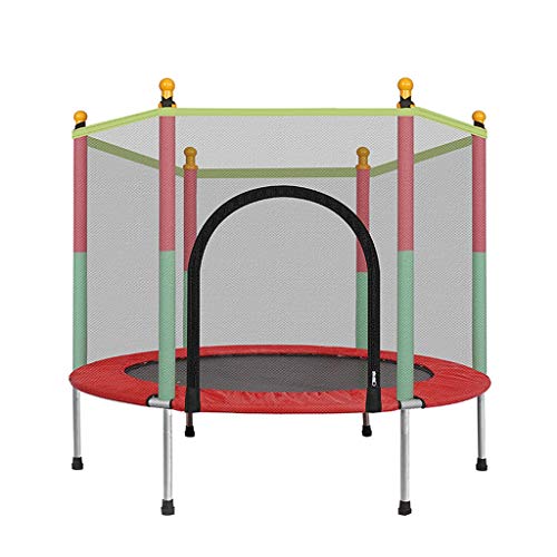 Trampolines de interior Cama elástica para niños en el trampolín Cama de Salto Cama elástica para niños con Red de protección. (Color : Red, Size : 140 * 140 * 122CM)