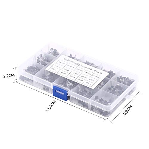 Transistores mezclados de los tipos 600 de los 15 TO-92 Paquete de componentes electrónicos de la caja del transistor de la surtido TO-92