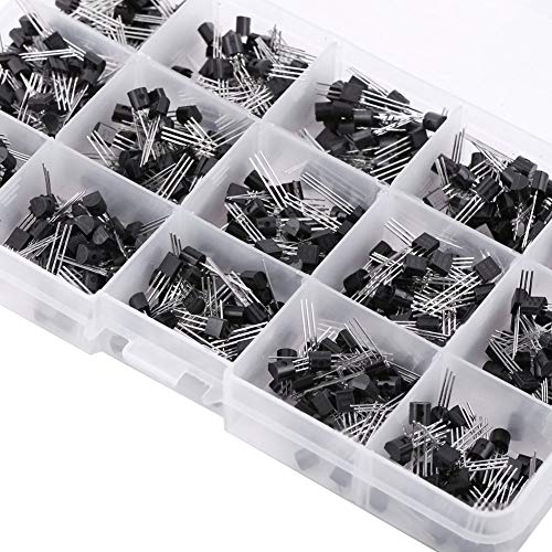 Transistores mezclados de los tipos 600 de los 15 TO-92 Paquete de componentes electrónicos de la caja del transistor de la surtido TO-92 Transistores mezclados de los tipos 600 de los 15 TO-92 Paquete de componentes electrónicos de la caja del transistor de la surtido TO-92