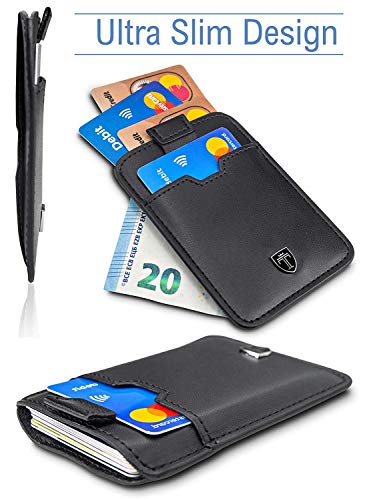 TRAVANDO ® Tarjetera con Seguridad RFID, PROTECCIÓN hasta 12 Tarjetas (Crédito) - Billetera Fina - Pinza para Billetes - Cartera Pequeña - Estuche para Hombres TRAVANDO ® Tarjetera con Seguridad RFID, PROTECCIÓN hasta 12 Tarjetas (Crédito) - Billetera Fina - Pinza para Billetes - Cartera Pequeña - Estuche para Hombres