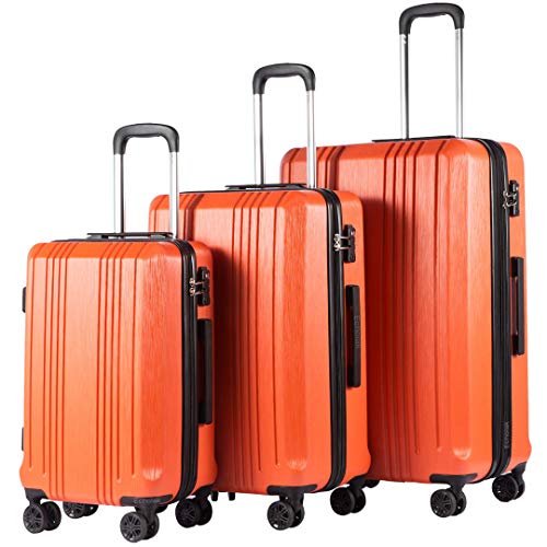 Travel Tolley Case Equipaje Maleta Set Spinner Mute Wheels Mujeres Hombres Equipaje con Ruedas 20 24 28 Pulgadas Orange 20"