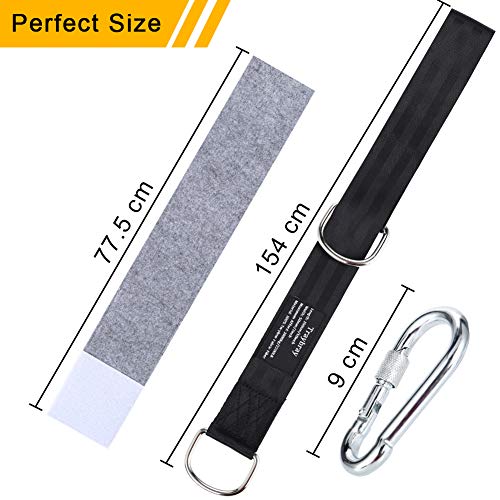 Traybray Correas para Hamacas (Máxima de 1000KG), Correas de hamacas para exteriores de Trabajo Pesado de 150cm con 2 Mosquetones y Anillos D, 2 Esteras Protectoras de Árboles, Bolsa de Almacenamiento Traybray Correas para Hamacas (Máxima de 1000KG), Correas de hamacas para exteriores de Trabajo Pesado de 150cm con 2 Mosquetones y Anillos D, 2 Esteras Protectoras de Árboles, Bolsa de Almacenamiento