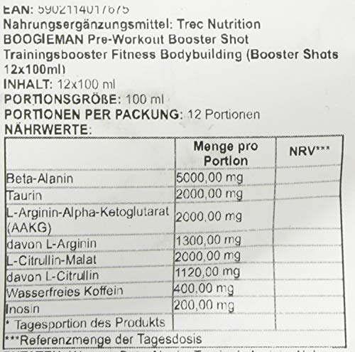 Trec Nutrition Boogieman Potente Pre-Entrenamiento Booster 12 Disparos 3330 g