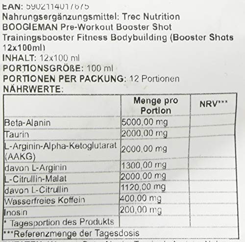 Trec Nutrition Boogieman Potente Pre-Entrenamiento Booster 12 Disparos 3330 g Trec Nutrition Boogieman Potente Pre-Entrenamiento Booster 12 Disparos 3330 g