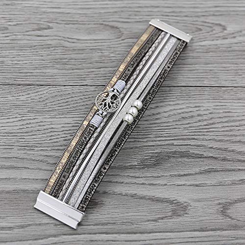 Tree of Life Bracelet Multilayer Leather Bracelets For Women Vintage Wide Wrap Bracelet & Bangle Femme Jewelry-Beige Tree of Life Bracelet Multilayer Leather Bracelets For Women Vintage Wide Wrap Bracelet & Bangle Femme Jewelry-Beige