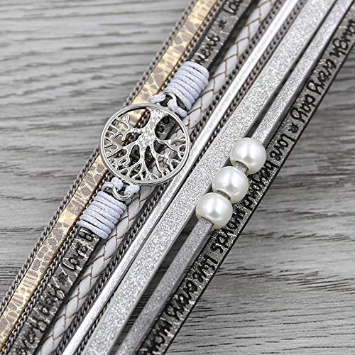 Tree of Life Bracelet Multilayer Leather Bracelets For Women Vintage Wide Wrap Bracelet & Bangle Femme Jewelry-Beige Tree of Life Bracelet Multilayer Leather Bracelets For Women Vintage Wide Wrap Bracelet & Bangle Femme Jewelry-Beige
