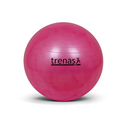 trenas Pelota de Gimnasia – 55 cm – Anti-explosión – con Bomba – Fucsia