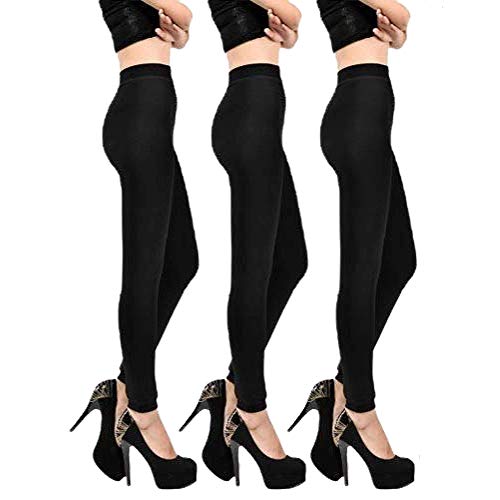 Trendcool. 3x Leggins Térmicos Mujer. Mallas Térmicas Mujer Negras, Talla Única. Cómodos Leggins para Mujer Invierno. Pantalón Térmico. No Transparenta (3)