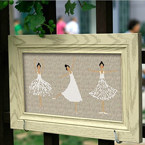 Tres de bailarinas de ballet DMC de punto de cruz con calibre americano Kits14ct 175 * 86 para parte delantera de cojín, juego de punto de cruz 42 * 26 cm