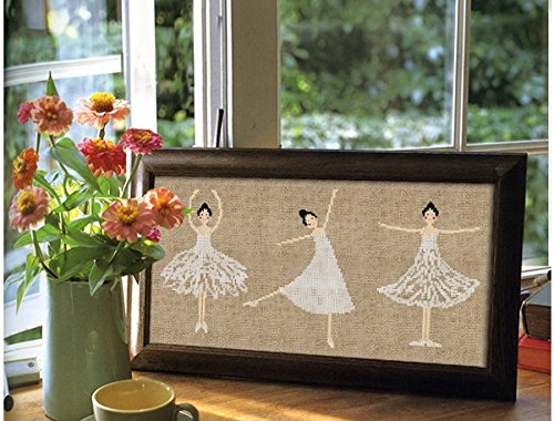 Tres de bailarinas de ballet DMC de punto de cruz con calibre americano Kits14ct 175 * 86 para parte delantera de cojín, juego de punto de cruz 42 * 26 cm