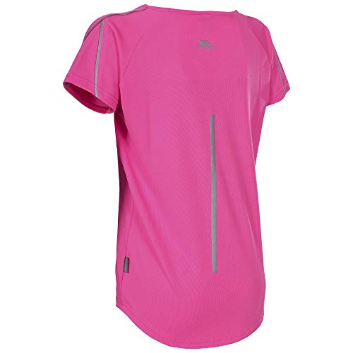 Trespass - Camiseta de Manga Corta de Fitness Cuello Pico V Modelo Gliding Mujer Señora - Deporte/Gym/Running (XXS) (Rosa Fluorescente)
