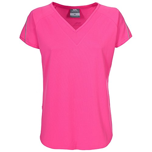 Trespass - Camiseta de Manga Corta de Fitness Cuello Pico V Modelo Gliding Mujer Señora - Deporte/Gym/Running (XXS) (Rosa Fluorescente) Trespass - Camiseta de Manga Corta de Fitness Cuello Pico V Modelo Gliding Mujer Señora - Deporte/Gym/Running (XXS) (Rosa Fluorescente)