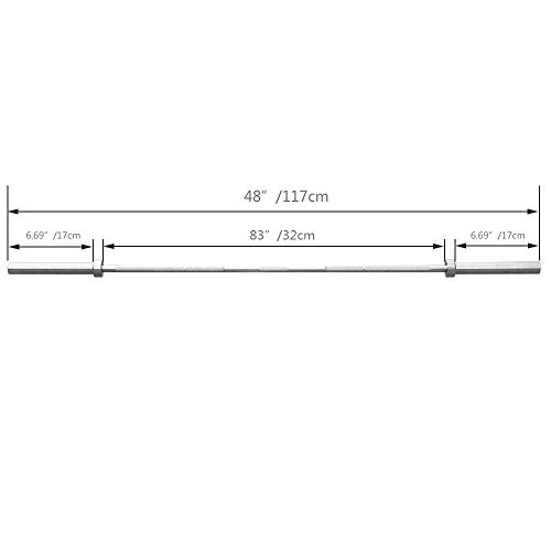 TRF Olímpico Barra Barra, de 4 pies Olímpico Peso Bar - Hierro Fundido Antideslizante Road - Straight Pesas Barra de 5 cm / 1.96in Peso Apertura Placa Gimnasio Esencial