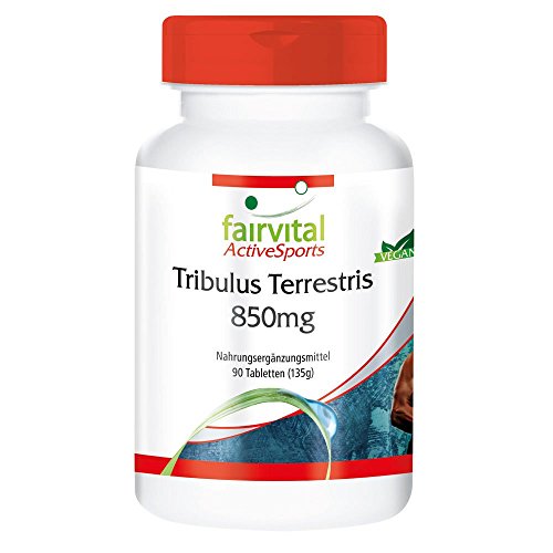 Tribulus Terrestris - VEGANO - Dosis elevada - 90 Comprimidos - estandarizado a 90% de saponinas y 22% protodioscin - Calidad Alemana