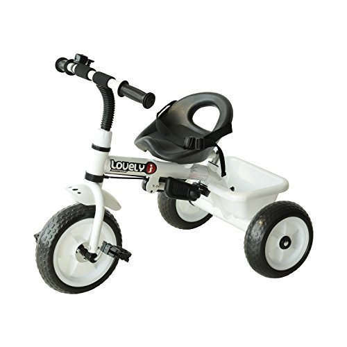 Triciclo para Niños con Capota extraíble y plegable Incluye barra telescópica para los padres Certificado EN71-1-2-3 Color Blanco 103x47x101cm Triciclo para Niños con Capota extraíble y plegable Incluye barra telescópica para los padres Certificado EN71-1-2-3 Color Blanco 103x47x101cm