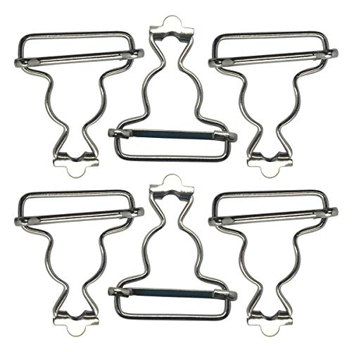 Trimming Shop Plateado 45mm x 30mm Dungaree Hebillas Metal Clip Cierres para Liga, Mano Bolsas, Chaquetas, Monos, Correas, Niños Overoles, Bricolaje Ropa - Plateado, 10pcs