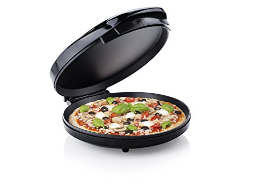 Tristar PZ-2881 Máquina para hacer pizzas, 30 cm, termostato regulable, 1450 W, Acero Inoxidable, Negro