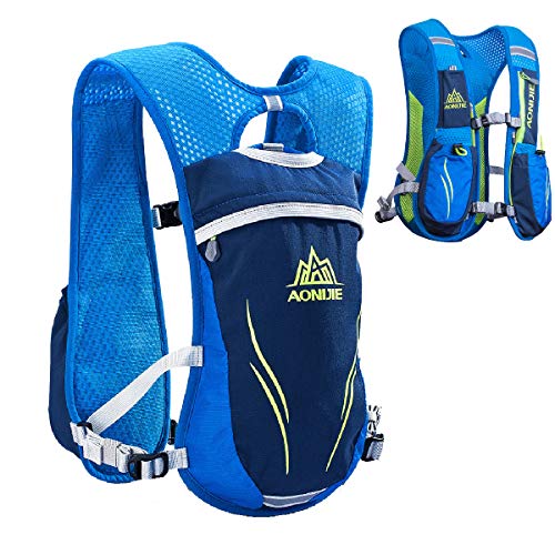 TRIWONDER Chaleco de Hidratación Ligero 5.5L Superior Mochila para Trail Running Ciclismo Marathoner Profesional al Aire Libre Hombre Mujer(Azul - Sólo Chaleco)