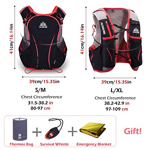TRIWONDER Mochila de Hidratación Ligero 5L Superior Chaleco para Trail Running Ciclismo Marathoner Profesional Hombre Mujer (Negro (S-M) - con 2 * 500ml Botellas Blandas) TRIWONDER Mochila de Hidratación Ligero 5L Superior Chaleco para Trail Running Ciclismo Marathoner Profesional Hombre Mujer (Negro (S-M) - con 2 * 500ml Botellas Blandas)