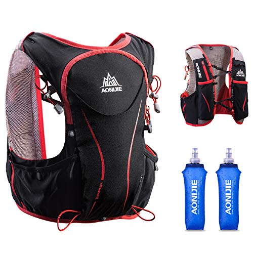 TRIWONDER Mochila de Hidratación Ligero 5L Superior Chaleco para Trail Running Ciclismo Marathoner Profesional Hombre Mujer (Negro (S-M) - con 2 * 500ml Botellas Blandas) TRIWONDER Mochila de Hidratación Ligero 5L Superior Chaleco para Trail Running Ciclismo Marathoner Profesional Hombre Mujer (Negro (S-M) - con 2 * 500ml Botellas Blandas)